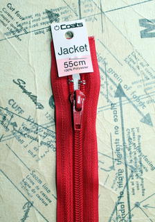 55cm Jacket Zip (Red, Black or White)