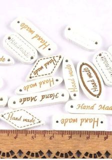 5 X Handmade Tags White
