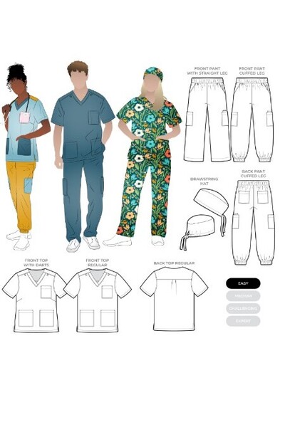 Flossy Woven Scrubs Set